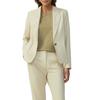 Jackenblazer S.OLIVER BLACK LABEL, Damen, Gr. 38, beige, Piquu00e9, Obermaterial: 49% Polyester, 48% Viskose, 3% Elasthan. Futter: 100% Polyester, unifarben, casual, regular fit taillenbedeckt, Langarm, Blazer, mit Reverskragen