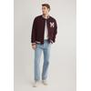 Collegejacke MAVI "MAVI JEANS JACKET", Herren, Gr. M, rot (winetasting), 63% Polyester, 27% Wolle, 5% Polyacrylnitril, 3% Viscose, 2% Polyamid, normal, Jacken Collegejacke, Jacke mit Mavi Logo