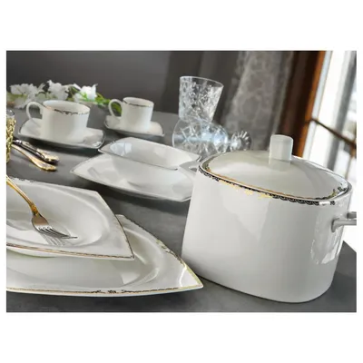 Prestige Bone Porcelain Crockery Restaurant Wedding Party Dinnerware set Fine Bone China Tableware