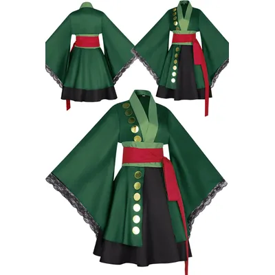 Fantasie Roronoa Cosplay Zoro Lolita Kleid Kimono Anime Pirat Disfraz Kostüm Frauen Fantasie Image