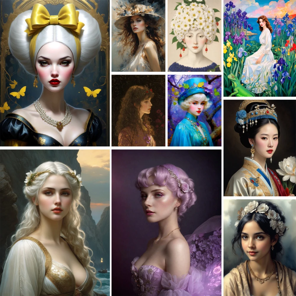 Porträt schönes Mädchen malen nach Nummer benutzer definierte Kunst handwerk für Erwachsene Schlafzimmer Dekoration Kinder geschenk versand kostenfrei 2024 neu Image