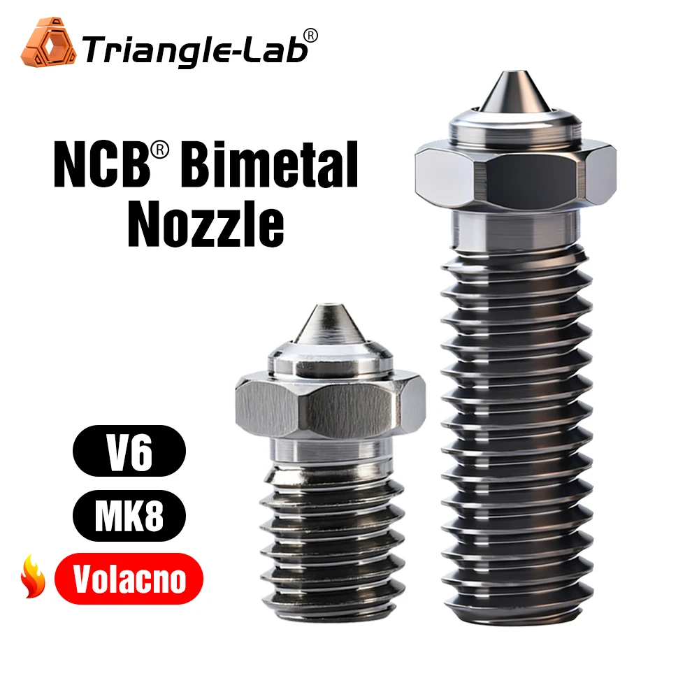 Trianglelab NCB ™ Düse V6 VOLCANO MK8 DLC Bimetall gehärteter Stahl Kupferlegierung diamantähnliche Beschichtung verschleißfest für voron3D Image