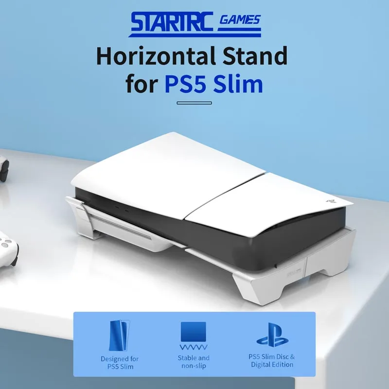 Horizontaler Ständer für PS5 Slim/Pro-Spielekonsole. Rutschfeste Kühlbasishalterung für PlayStation 5 Slim-Konsolen-Spielzubehör Image