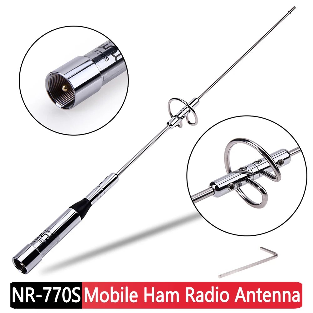 NR-770S dual band uhf/vhf 145/435mhz 100w auto mobile amateur ham radio antenne mit pl stecker autozubehör Image