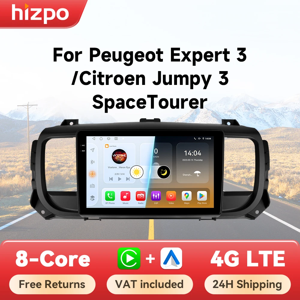 Hizpo Drahtlose CarPlay Android Auto Für Peugeot Expert 3 Citroen Jumpy 3 SpaceTourer 2016 - 2021 Auto Radio Multimedia video GPS Image