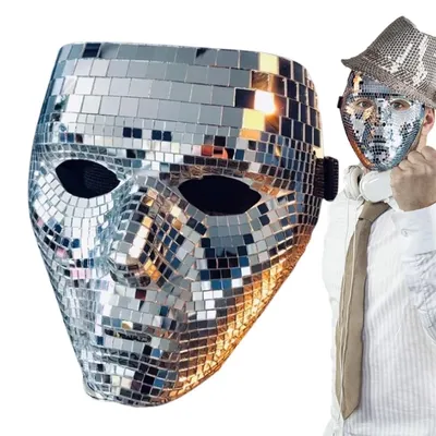 Ball Glitter Spiegel Gesicht Maske Festival Maskerade Masken Für Cosplay Party Nachtclub Maske Hause Image