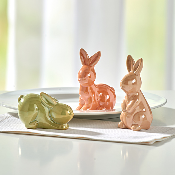 Tischdeko Hasen aus Keramik 3er-Set Eldo Image