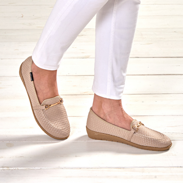 Komfort-Schuh Mokassin ""Bärbel"" sandfarben