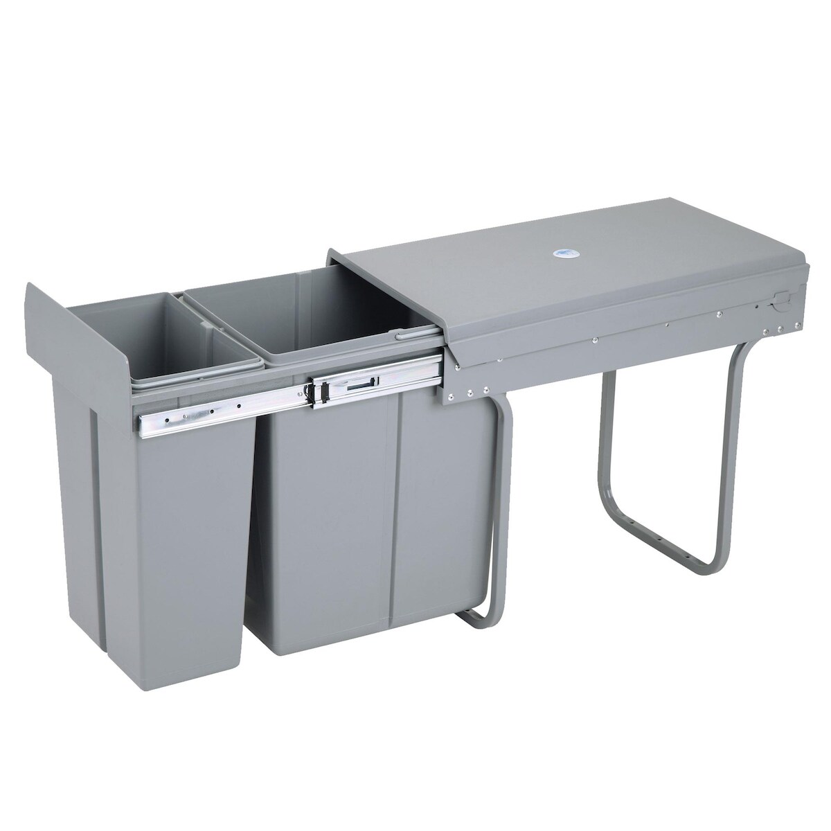 WellHome - Untertisch-Abfalleimer mit Bodenbefestigung für die Küche, 10 l + 20 l, manuelle Entnahme Image