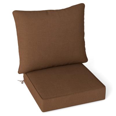Costway Deep Seat Chair Cushion Pads Set with Rope Belts for Indoor and Outdoor-Brown