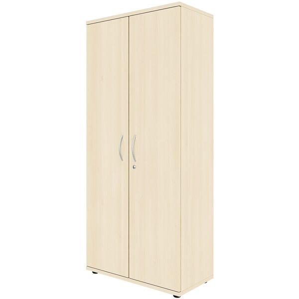 fm Büromöbel Flügeltürenschrank abschließbar für 5 Ordnerhöhen Breite 80 cm braun, 80x185.1x44.2 cm