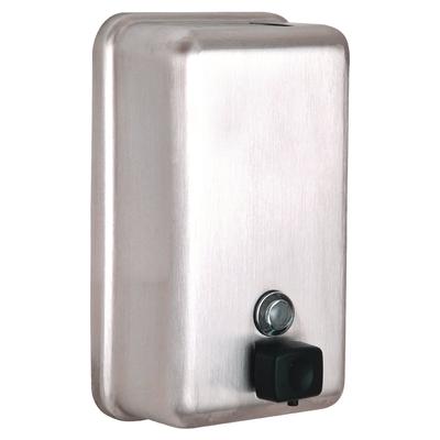 Alpine Industries Vertical Manual Surface-Mounted Stainless Steel Liquid Soap Dispenser, 40 oz, 2.8 x 4.8 x 8.1, Brushed Stainless Steel (ALHALP423SSB