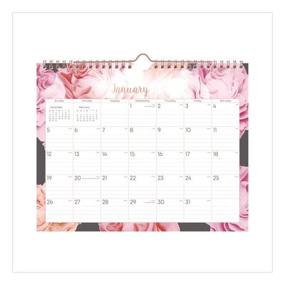 Blue Sky Joselyn Monthly Wall Calendar, Floral Artwork, 11 x 8.75, White/Pink/Peach Sheets, 12-Month (Jan to Dec): 2025 (BLS14748025)