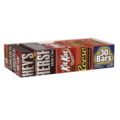 Hershey's Full Size Chocolate Candy Bar Variety Pack, Assorted, 1.5 oz Bars, 30 Bars (HRS20650)