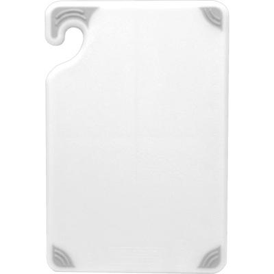 San Jamar CB121812WH Cut-N-Carry Cutting Board, 12"x18", White