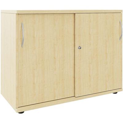 fm Büromöbel Schiebetürenschrank 100 cm extrabreit 2 OH Königsahorn, 100x76.3x44.2 cm Image
