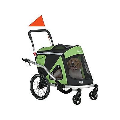 Aosom 2-in-1 Foldable Dog Bike Trailer, Green