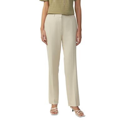 Stoffhose S.OLIVER BLACK LABEL, Damen, Gr. 36, N-Gr, beige, Piquu00e9, Obermaterial: 49% Polyester, 48% Viskose, 3% Elasthan. Futter: 100% Polyester, unifarben, casual, straight fit knöchellang, Hosen Image