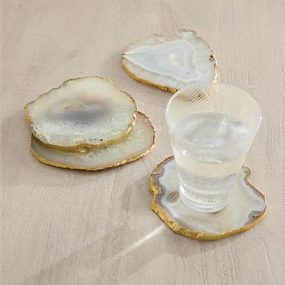 Set of 4 Gilded Stone Coasters - Ballard Designs