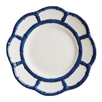 Set of 4 Jacqueline Bamboo Melamine Accent Plates - Blue - Ballard Designs