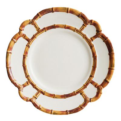 Set of 4 Jacqueline Bamboo Melamine Dinner Plates - Natural - Ballard Designs