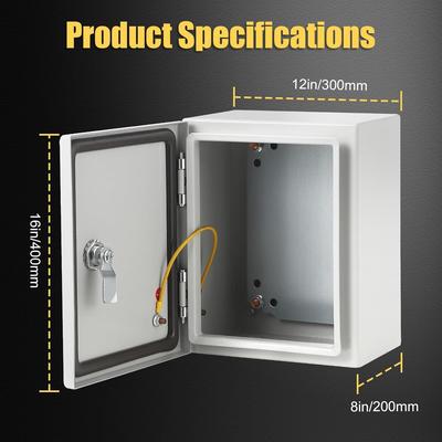 Outdoor/Indoor Steel Electrical Junction Box with Mounting Plate