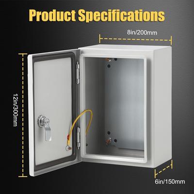 Outdoor/Indoor Steel Electrical Junction Box with Mounting Plate