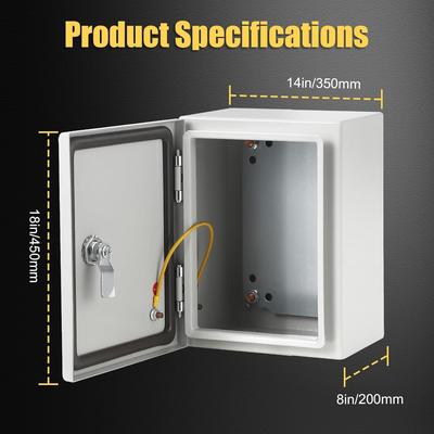 Outdoor/Indoor Steel Electrical Junction Box with Mounting Plate