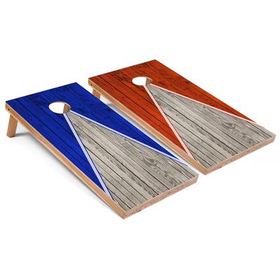 Royal and Orange Pyramid Cornhole Board Set