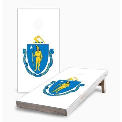 Massachusetts State Flag Corn Hole Board Set