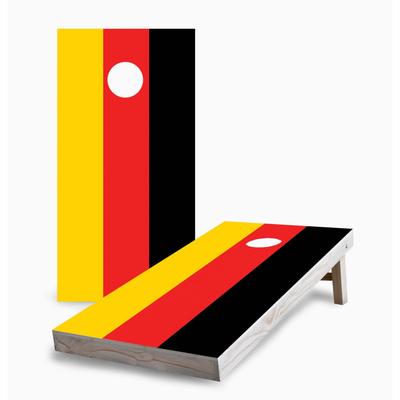 German Flag Corn Hole Board Set with Hole Lights