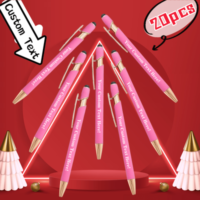 TEMU 20 Customized Luxury Round Ballpoint Pens - Personalized Writing Tools, Suitable For Names And Company Websites, Perfect Gift For Men, Anniversary, Christmas, Birthday Image