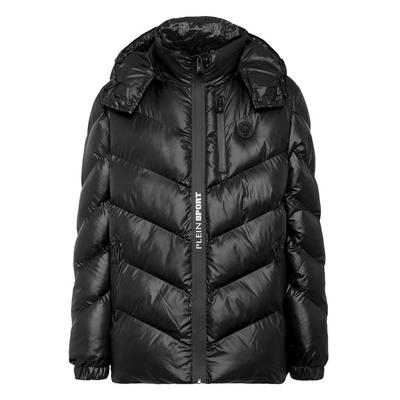 Nylon Puffer Jacket Tiger - Black - Philipp Plein Jackets