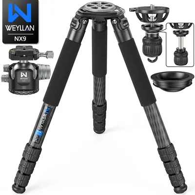 63" Carbon Fiber Tripod Heavy Duty Tripod WEYLLAN NX9 40mm Leg Bowl Tripod Professional Camera Stand with Bowl Adapter Load 40kg