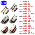10 pezzi, jack USB presa di ricarica porta caricatore connettore dock per Xiaomi Redmi Note 9 9s 10 10s 11 11s 12 12s 13 Pro Plus 4G 5G