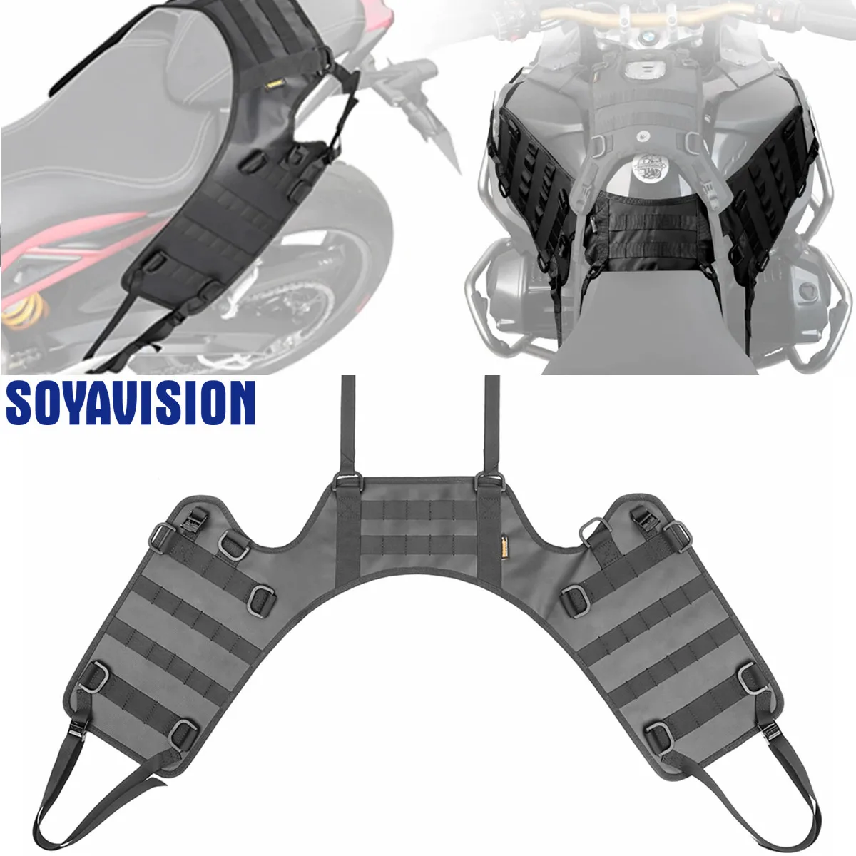 Borsa da sella per moto Base di montaggio borsa da coda per moto/borsa per portapacchi/borsa per sedile posteriore/borsa laterale per serbatoio carburante Base universale per montaggio borsa da sella