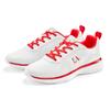 Sneaker LASCANA, Damen, Gr. 39, rot (weiß, rot), Obermaterial: 60% Textilmaterial, 40% Lederimitat. Futter: 100% Textilmaterial. Decksohle: 100% Textilmaterial. Laufsohle: 100% Synthetik, unifarben, kontrastfarbene Details, casual, Schuhe,...