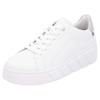 Plateausneaker RIEKER SPORT, Damen, Gr. 39, weiß, Leder, sportlich, Schuhe, Schnürschuh, Freizeitschuh, Halbschuh mit herausnehmbarer Einlegesohle