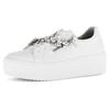 Plateausneaker GABOR, Damen, Gr. 40, weiß, Kalbsleder, unifarben, modisch, Schuhe, Freizeitschuh, Halbschuh, Schnürschu mit Best Fitting-Ausstattung
