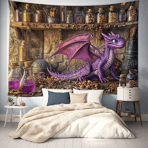 Magische Klasse Drache hängender Wandteppich Wandkunst großer Wandteppich Wanddekoration Fotograf Hintergrund Decke Vorhang Wohnraum Schlafzimmer Wohnzimmerculture Image