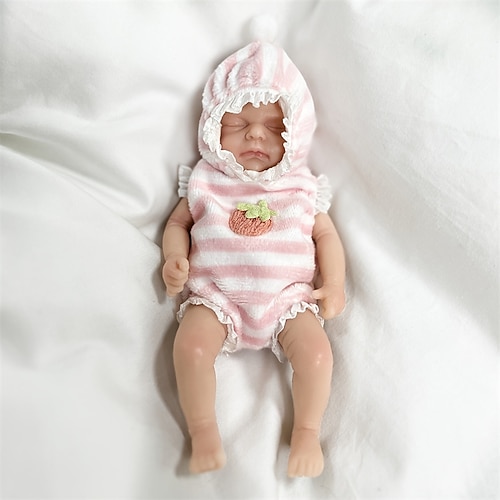 Zwillingsminiatur Lebensechte Reborn Baby Puppen handgefertigte Silikon Überraschungszubehör für Kinder von 3-6 Jahren - realistisches Neugeborenes Puppenset Weihnachtsgeschenk Image