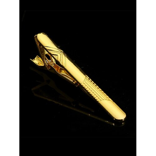 elegante goldene Krawattenklammer für Männer – schlichtes Design mit schwarzer Einlage, perfekt fürs Business, formelle Anlässe und Hochzeiten Image