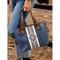 Western-Boho-Tragetasche für Damen – Handtasche aus Kunstleder mit Stammesstickereien und Nietenakzenten für Freizeit, Reisen und den täglichen Gebrauch blau