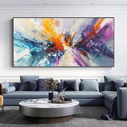 Mintura handgefertigte abstrakte Ölgemälde auf Leinwand, Wandkunst, Dekoration, modernes Bild für die Inneneinrichtung, gerolltes, rahmenloses, ungedehntes Gemälde Image