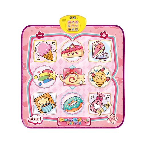 Tanzmatte - 9 Tasten Leuchtende Elektronische Tanzmatte Puppen Prinzessin Mädchen Spielzeug Kinder Musikmatte Tanzbodenmatte Geburtstagsgeschenk für 3 5 7 9 10 Jahre und älter Mädchen Image