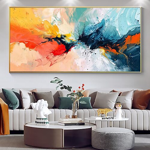 Mintura handgefertigte abstrakte Ölgemälde auf Leinwand, Wandkunst, Dekoration, modernes Bild für die Inneneinrichtung, gerolltes, rahmenloses, ungedehntes Gemälde Image