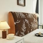 1pc Chenille Bed Headboard Cover Solid Color Elastic Bed Head Slipcover Leaves Printed All-inclusive Bed Backrest Cover Bedroom Available on Both Sides Headboard Cover