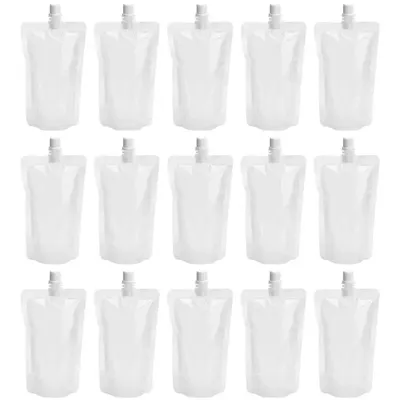 50pcs 250ml Plastic Drink Smoothie Bag Transparent Self Standing Nozzle Soybean Milk Beverage Food