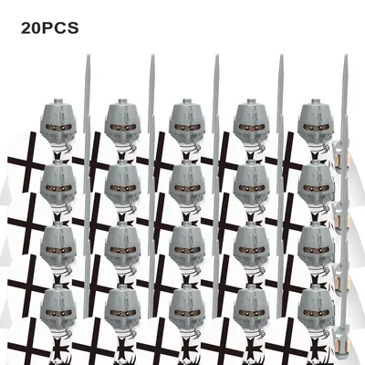 20PCS Diy Crusades Medieval Age Castle Royal King's Knight Rome Spartacus Soldiers Red Lion figures