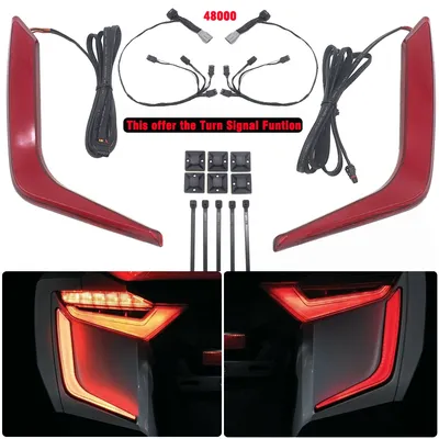 A Pair New LED Rear Saddlebag Accents Light Warning Stop Lamp Red Lenses Kit FOR Honda Goldwing